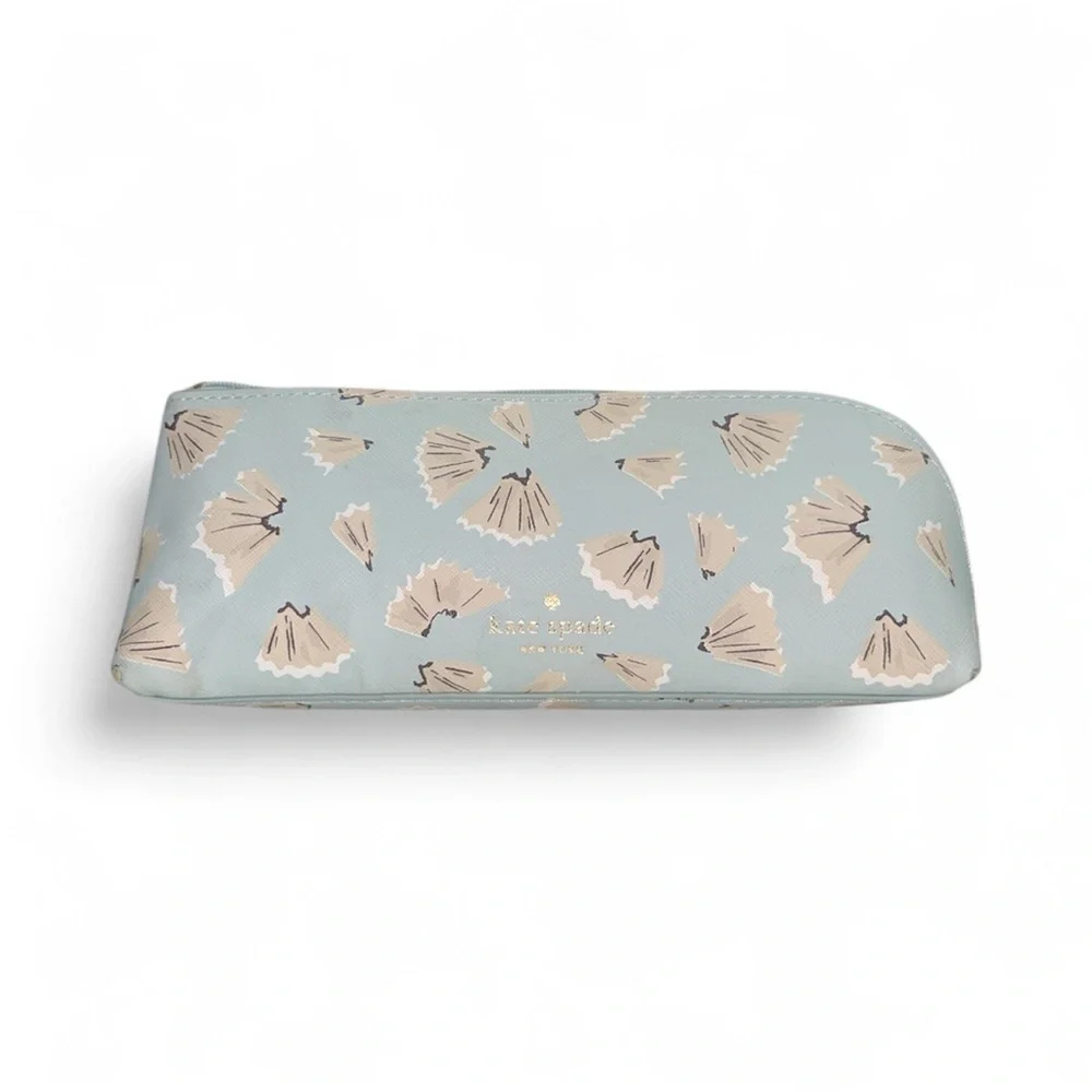 kate spade Blue Floral Pencil Case one callout inside. Can be cleaned.